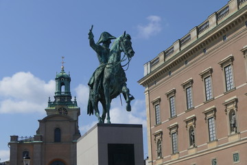 Kalr der 14. vor Schloss Stockholm