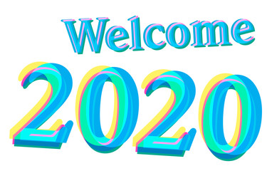 Welcome 2020 illustration vector greeting