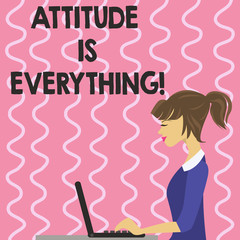 Text sign showing Attitude Is Everything. Conceptual photo Motivation Inspiration Optimism important to succeed
