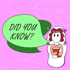 Text sign showing Did You Knowquestion. Conceptual photo Were Informed Learn something new Give Information