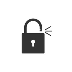 Unlock, Encryption icon. Vector illustration, flat design.
