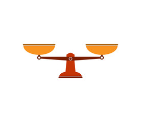 Balance scale icon. Vector illustration, flat design.