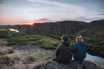 Fototapeta premium Meet the dawn on a hike
