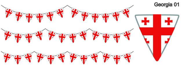 ジョージアの国旗のガーラーンド　ベクターデータ（bunting garland）