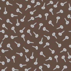 A seamless vector pattern with screws on brown background. Surface print design swatch.