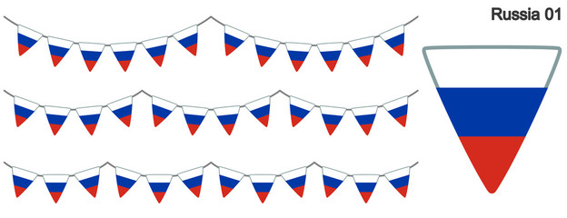 ロシアの国旗のガーラーンド　ベクターデータ（bunting garland）