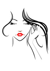 女性の顔、ヘアースタイル、ファッション