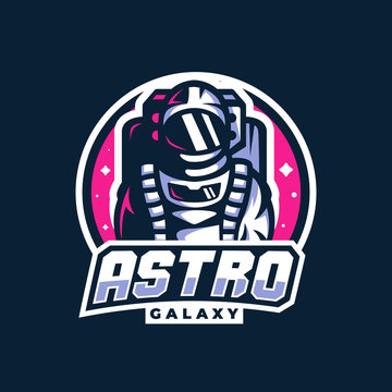 Astronaut Space Galaxy Mascot Gaming Esport Logo