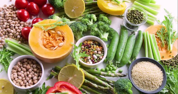 Vegetarian food concept.Vegan protein sources