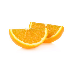 Orange fruits slice isolated on white background.