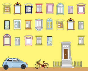 おしゃれな街並・窓・車