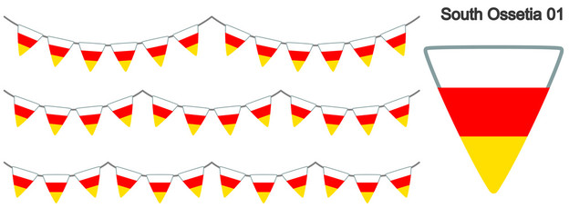Obraz premium 南オセチアの国旗のガーラーンド ベクターデータ（bunting garland）