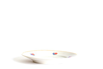 simple old fashioned vintage plate on a white background with designer offset