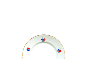 simple old fashioned vintage plate on a white background.