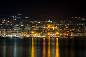 Fototapeta na wymiar Night view of Porto Santo Stefano