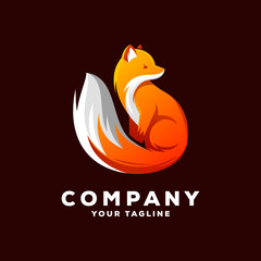 awesome fox gradient logo design