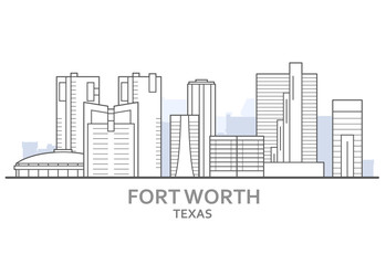 Fort Worth cityscape, Texas - city panorama of Fort Worth, skyline of downtown