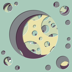 Abstract Generative Art color distributed circles holes background illustration