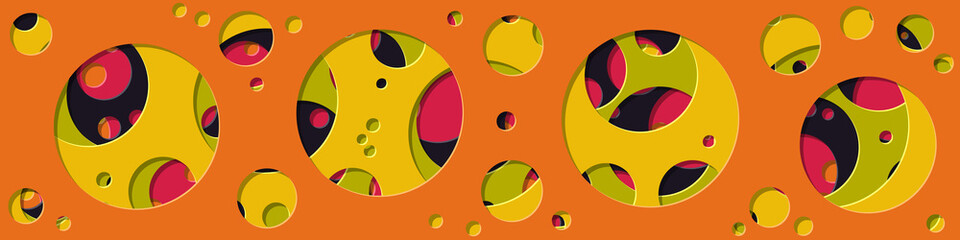 Abstract Generative Art color distributed circles holes background illustration