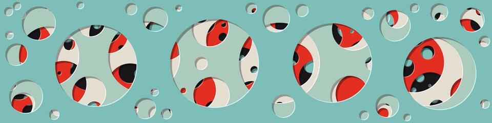 Abstract Generative Art color distributed circles holes background illustration