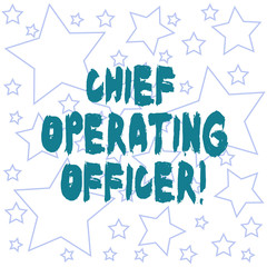 Text sign showing Chief Operating Officer. Conceptual photo responsible for the daily operation of the company Outlines of Different Size Star Shape in Random Seamless Repeat Pattern