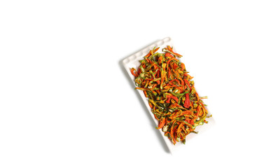 dried organic peppers in daylight