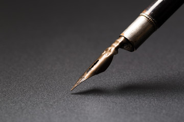 Fountain pen with clipping path on black background