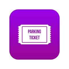 Parking ticket icon digital purple for any design isolated on white vector illustration