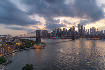 Fototapeta na wymiar New York City evening downtown skyline 