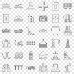 Barrel icons set. Outline style of 36 barrel vector icons for web for any design