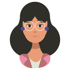 stylish teacher with long dark