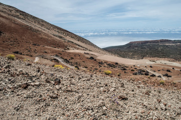 View of desert volcano el Teide in Tenerife Spain