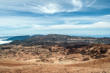 View of desert volcano el Teide in Tenerife Spain
