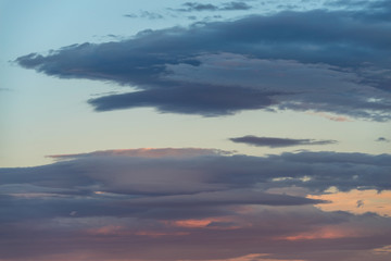 Stratocumulus stratiformis clouds at evening twilight