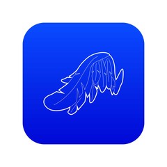 Angel wing icon blue vector isolated on white background