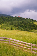 Fototapeta na wymiar Mountain landscape before the rain. Carpathian Mountains, Ukraine.