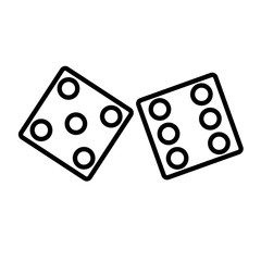 Dice line icon, logo isolated on white background
