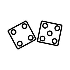 Dice line icon, logo isolated on white background