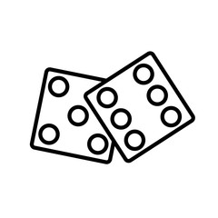 Dice line icon, logo isolated on white background