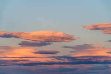 Stratocumulus stratiformis clouds at evening twilight