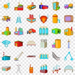 Big building icons set. Cartoon style of 36 big building vector icons for web for any design