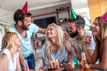 Friends celebrating birthday