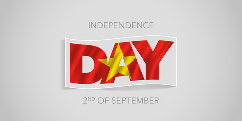 Fototapeta premium Vietnam happy independence day vector banner, greeting card