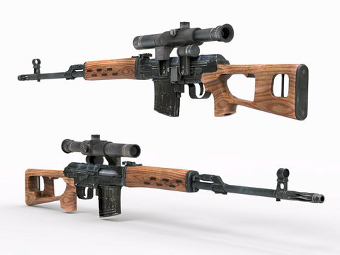 Sniper rifle SVD. 3d illustration