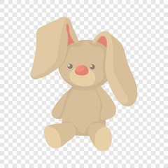 Plush toy bunny icon. Cartoon illustration of plush toy bunny vector icon for web