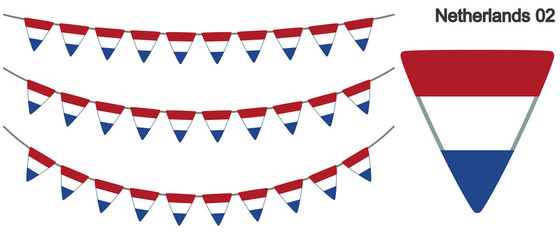 Obraz premium オランダの国旗のガーラーンド ベクターデータ（bunting garland）