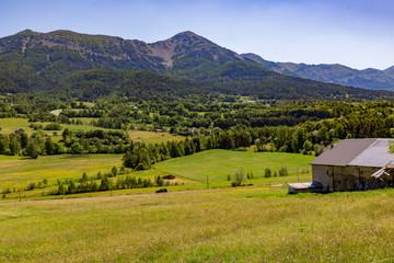 Fototapeta na wymiar Landscape view at Seyne les Alpes near Digne in Provence France.