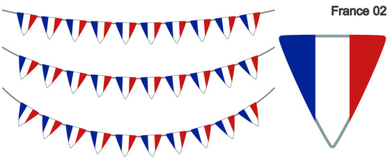Obraz premium フランスの国旗のガーラーンド ベクターデータ（bunting garland）