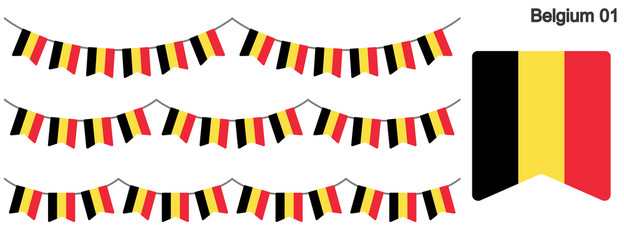 ベルギーの国旗のガーラーンド　ベクターデータ（bunting garland）