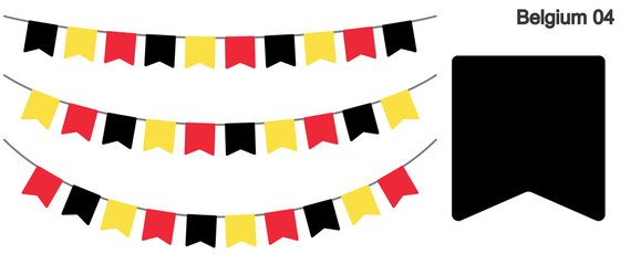 Fototapeta na wymiar ベルギーの国旗のガーラーンド　ベクターデータ（bunting garland）